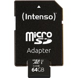 Intenso 3423490 memoria flash 64 GB MicroSDXC UHS-I Classe 10, Scheda di memoria 64 GB, MicroSDXC, Classe 10, UHS-I, 90 MB/s, Class 1 (U1)