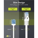 goobay Cavo patch ultraflessibile Cat.6a slim, U/UTP bianco