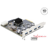 DeLOCK Scheda PCI-E x4 a 4 x USB-A 10 Gbps Doppio Canale, Scheda di interfaccia 