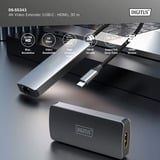 Digitus Extender video 4K USB-C > HDMI, 30 metri, Estensione HDMI Nero