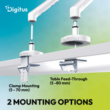 Digitus Supporto per monitor design singolo, 35", 10 kg, Base per monitor bianco