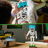 LEGO Minecraft Lo Scheletro, Giochi di costruzione Action Figure Giocattolo di Mob con Elmo di Diamante, Arco e Frecce, Base in Erba, Regalo 10+, Set da costruzione, 10 anno/i, Plastica, 502 pz, 700 g
