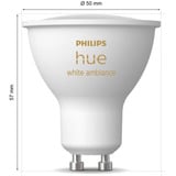Philips Hue GU10 - faretto connesso - (confezione da 3), Lampada a LED Philips Hue White ambiance GU10 - faretto connesso - (confezione da 3), Lampadina intelligente, Bluetooth/Zigbee, Bianco, LED, GU10, GU10