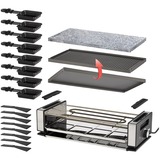 Unold 48760 griglia per raclette 8 persona(e) 1200 W Nero, Acciaio inox Nero/in acciaio inox, 8 persona(e), Plastica, Acciaio inox, 1 Fornello(i), Nero, Acciaio inox, Rettangolare, Temperatura