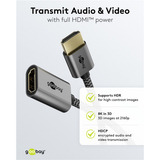 goobay Adattatore flessibile HDMI ad alta velocità Ultra, Cavo Nero/Oro