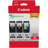 Canon 3712C009 cartuccia d'inchiostro 3 pz Originale Resa elevata (XL) Nero, Ciano, Magenta, Giallo Resa elevata (XL), Nero, Ciano, Magenta, Giallo, 3 pz, Confezione multipla