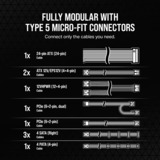 Corsair RM750x SHIFT 80 PLUS Gold Ricondizionato, Alimentatore PC Nero