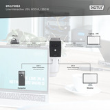 Digitus UPS line-interactive, 600 VA/360 Watt Nero