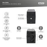 Digitus UPS line-interactive, 600 VA/360 Watt Nero