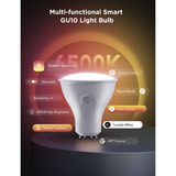 Govee Lampadina Intelligente RGBWW GU10, Lampada a LED Lampadina intelligente, Wi-Fi/Bluetooth, Bianco, LED, GU10, Multi