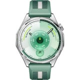 Huawei WATCH GT6, Cassa 46mm in acciaio inossidabile e cinturino verde. Compatibile con iOS e Android. Fino a 21 giorni di autonomia., Smartwatch argento, Cassa 46mm in acciaio inossidabile e cinturino verde. Compatibile con iOS e Android. Fino a 21 giorni di autonomia., 3,73 cm (1.47"), AMOLED, Touch screen, 64 GB, GPS (satellitare), 51 g