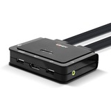 Lindy 42344 switch per keyboard-video-mouse (kvm) Montaggio rack Nero, Switch KVM Nero, 4096 x 2160 Pixel, 4K Ultra HD, Montaggio rack, Nero