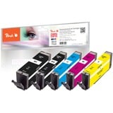 Peach PI100-378 cartuccia d'inchiostro 5 pz Compatibile Resa elevata (XL) Nero, Ciano, Magenta, Giallo Resa elevata (XL), Nero, Ciano, Magenta, Giallo, 17 ml, 10 ml, 5 pz, Confezione multipla