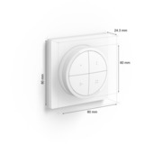 Philips Hue Tap dial switch, Pulsante bianco, Philips Tap dial switch, Wireless, Bianco, Indipendente/a parete, IP20, Plastica, IP20