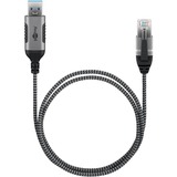 goobay Cavo adattatore Ethernet USB-A 3.2 Gen1 > RJ-45, Slim Nero/grigio