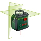 Bosch Advanced Level 360 Livella lineare 24 m 500-540 nm (< 10mW), Attraversare la linea laser verde/Nero, 24 m, 0,4 mm/m, 4°, 4 s, Orizzontale/Verticale, Verde
