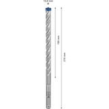 Bosch Expert Punta per martelli SDS plus-7X, Trapano Martello perforatore, Hammer drill bit, 1,2 cm, 215 mm, Cemento, Pietra, 15 cm