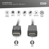 Digitus Cavo adattatore DisplayPort > HDMI 4K Nero