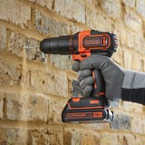 BLACK+DECKER Trapano avvitatore a percussione a batteria BDCHD18S1KA, 18 volt, Cordless Nero/Orange