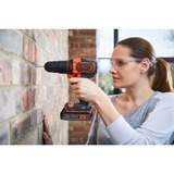 BLACK+DECKER Trapano avvitatore a percussione a batteria BDCHD18S1KA, 18 volt, Cordless Nero/Orange