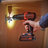 BLACK+DECKER Trapano avvitatore a percussione a batteria BDCHD18S1KA, 18 volt, Cordless Nero/Orange
