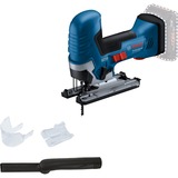 Bosch GST 18V-125 S PROFESSIONAL seghetto elettrico 3500 spm (fogli per minuto) 1,9 kg, Puzzle blu/Nero, Impugnatura a T, Nero, Blu, Acciaio inox, -45 - 45°, Alluminio, Acciaio, Legno, Senza spazzola, 3500 spm (fogli per minuto)