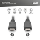 Digitus Cavo USB4 Gen 3x2, connettore USB-C > connettore USB-C, 40Gbit/s Nero