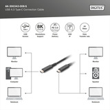 Digitus Cavo USB4 Gen 3x2, connettore USB-C > connettore USB-C, 40Gbit/s Nero