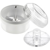 Unold 5080 affetta / sbuccia alimenti Trasparente, Bianco, Scritto bianco/trasparente, Trasparente, Bianco, Plastica, Acciaio inox, 0,2 L, Svizzera, 91 mm