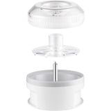 Unold 5080 affetta / sbuccia alimenti Trasparente, Bianco, Scritto bianco/trasparente, Trasparente, Bianco, Plastica, Acciaio inox, 0,2 L, Svizzera, 91 mm