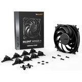 be quiet! SILENT WINGS 4 | 120mm PWM Case per computer Ventilatore 12 cm Nero 1 pz, Ventola Nero, Ventilatore, 12 cm, 1600 Giri/min, 82,74 m³/h, Nero