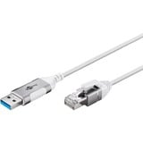 goobay Cavo adattatore Ethernet USB-A 3.2 Gen1 > RJ-45, Slim bianco