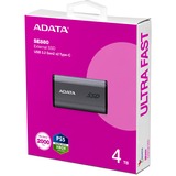 ADATA Elite SE880 4 TB USB tipo-C USB 3.2 Gen 2x2 Grigio, Disco a stato solido grigio, 4 TB, USB tipo-C, USB 3.2 Gen 2x2, 2000 MB/s, 20 Gbit/s, Grigio