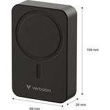 Verbatim Charge 'n' Go Essentials 20000 mAh Carica wireless Nero, Powerbank  Nero, 20000 mAh, Quick Charge 3.0, Carica wireless, 50 W, Nero