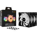 be quiet! LIGHT WINGS LX 120mm PWM High Speed 3-Pack Black Case per computer Ventilatore 12 cm Nero 3 pz, Ventola Nero, Ventilatore, 12 cm, 2100 Giri/min, 105,1 m³/h, Nero