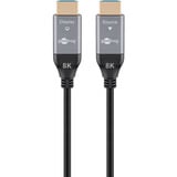 goobay Cavo HDMI ibrido ottico Ultra High-Speed (AOC) 8K / 60Hz Nero/grigio
