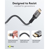 goobay Plus Cavo HDMI ad alta velocità con Ethernet, 4K @ 60Hz grigio