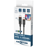 Ansmann USB 2.0 Kabel, USB-C Stecker > USB-C Stecker, Cavo antracite