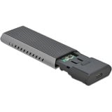 DeLOCK 42638 contenitore di unità di archiviazione Box esterno SSD Nero, Grigio M.2, Disk enclosure Nero, Box esterno SSD, M.2, PCI Express, 10 Gbit/s, Collegamento del dispositivo USB, Nero, Grigio