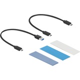 DeLOCK 42638 contenitore di unità di archiviazione Box esterno SSD Nero, Grigio M.2, Disk enclosure Nero, Box esterno SSD, M.2, PCI Express, 10 Gbit/s, Collegamento del dispositivo USB, Nero, Grigio