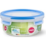 Emsa 508552 recipiente per cibo Rotondo Ciotola 0,85 L Trasparente 1 pz, Casella trasparente/Blu, Ciotola, Rotondo, 0,85 L, Trasparente, Polipropilene (PP), Elastomero Termoplastico (TPE), Germania