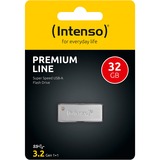 Intenso Premium Line unità flash USB 32 GB USB tipo A 3.2 Gen 1 (3.1 Gen 1) Argento, Chiavetta USB argento, 32 GB, USB tipo A, 3.2 Gen 1 (3.1 Gen 1), 100 MB/s, Senza coperchio, Argento