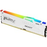 Kingston FURY FURY Beast 16 GB 5600 MT/s DDR5 CL40 DIMM White RGB XMP, Memoria bianco, 16 GB, 1 x 16 GB, DDR5, 288-pin DIMM