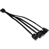Alphacool Splitter a Y cavo aRGB 3 pin a 4x 3 pin, 15 cm, Cavo a Y Nero