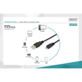 Digitus Cavo di collegamento USB 2.0 USB-A (spina) > Micro-USB (spina) Nero