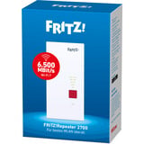FRITZ! 2700 Ponti e ripetitori, Ripetitore bianco/grigio, Repeater 2700, Ripetitore di rete, 125 Mbit/s, Wi-Fi, Collegamento ethernet LAN, Bianco