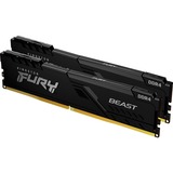 Kingston FURY FURY Beast 32GB 3200MT/s DDR4 CL16 DIMM (Kit da 2) 1Gx8 Black, Memoria Nero, 32 GB, 2 x 16 GB, DDR4, 288-pin DIMM
