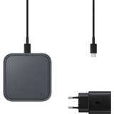 Samsung Super Fast Wireless Charger con caricabatteria incluso, Caricabatterie grigio scuro, Interno, USB, Carica wireless, Grigio