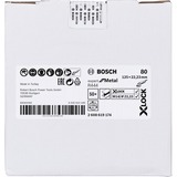 Bosch Disco abrasivo in fibra X-LOCK R444 Expert per metallo, Ø 125mm, K80, Mola abrasiva 