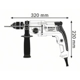 Bosch GBM 13-2 RE 1750 Giri/min Chiave 2,4 kg Nero, Blu, Grigio, Macchina di foratura blu/Nero, Chiave, Nero, Blu, Grigio, 1750 Giri/min, 3,2 cm, 1,3 cm, 1000 Giri/min